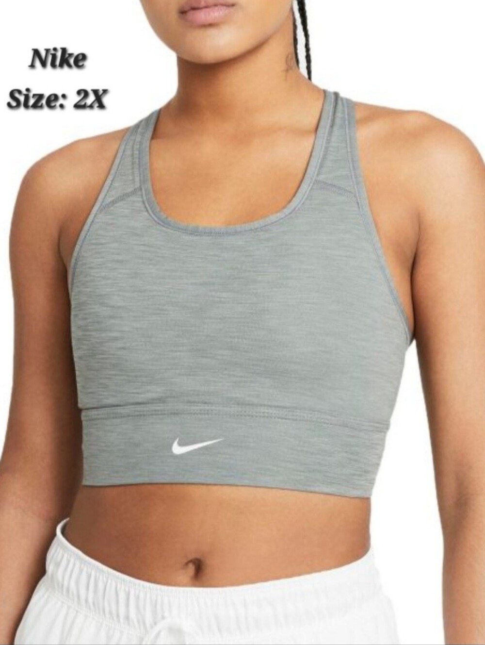 NWT Nike Dri-Fit Swoosh Medium Support Padded Longline Sports Bra Size 2X